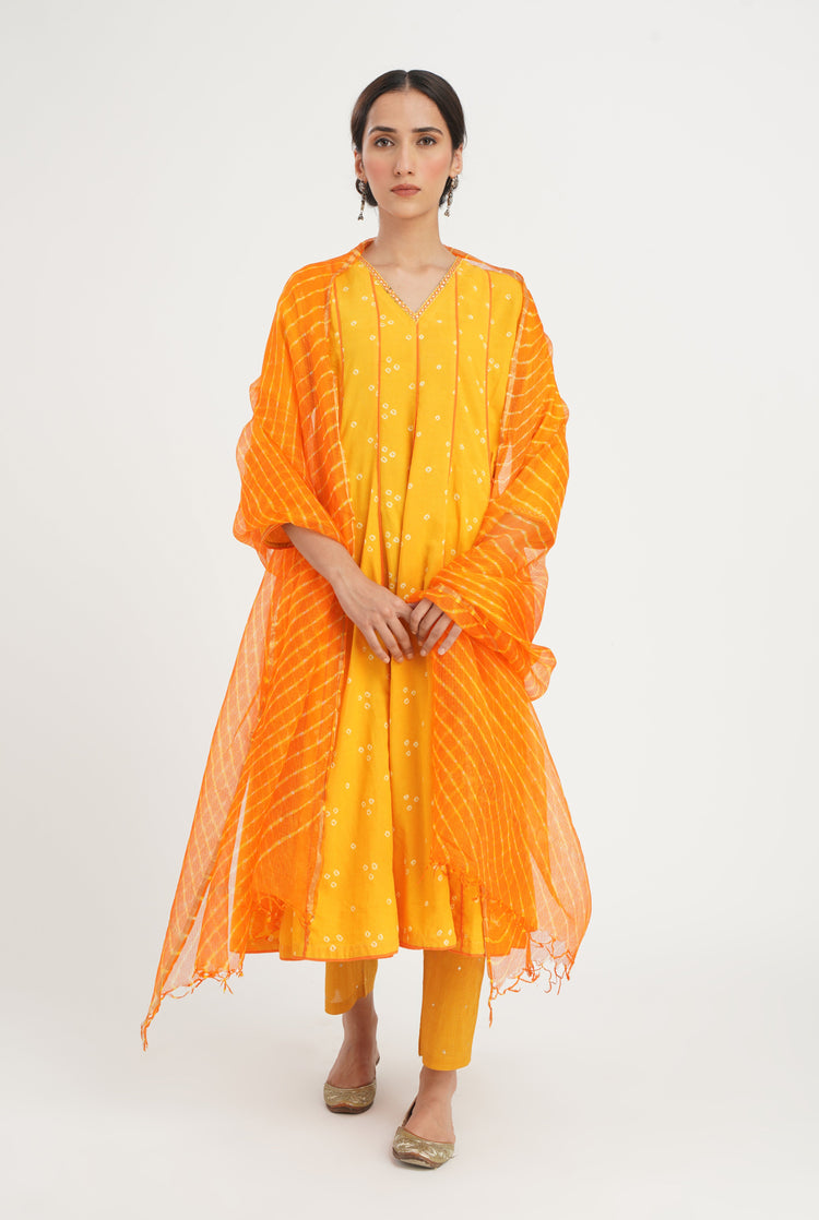 Mehtab Kota Dupatta Yellow Orange (7087254634543)