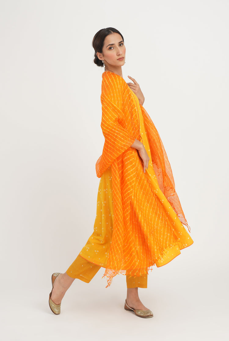 Mehtab Kota Dupatta Yellow Orange (7087254634543)