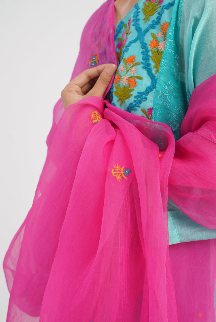 Tulsi Dupatta Fuschia Pink (7087261122607)