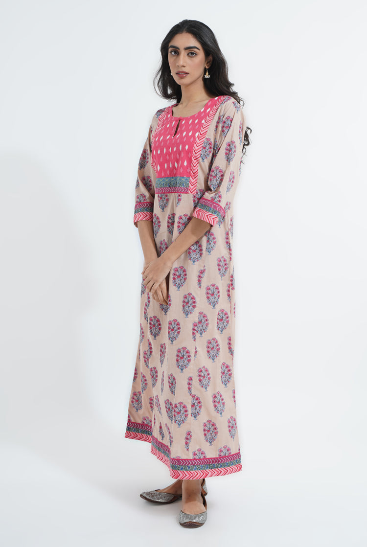 Yoke Caftan Aqua Light Peach (6870138847279)