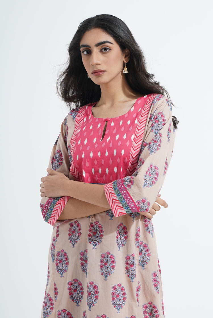 Yoke Caftan Aqua Light Peach (6870138847279)