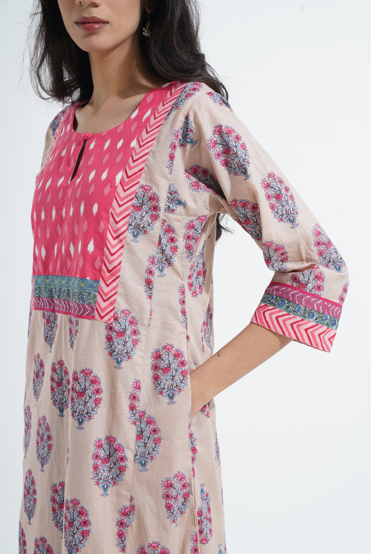 Yoke Caftan Aqua Light Peach (6870138847279)
