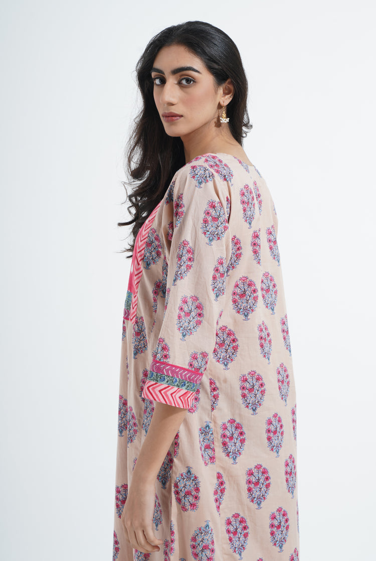 Yoke Caftan Aqua Light Peach (6870138847279)