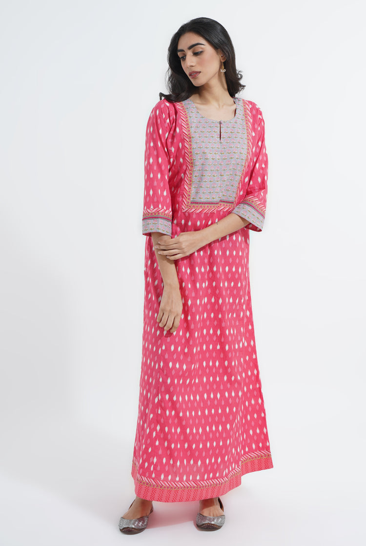 Yoke Caftan Peach White Grey (6870139076655)