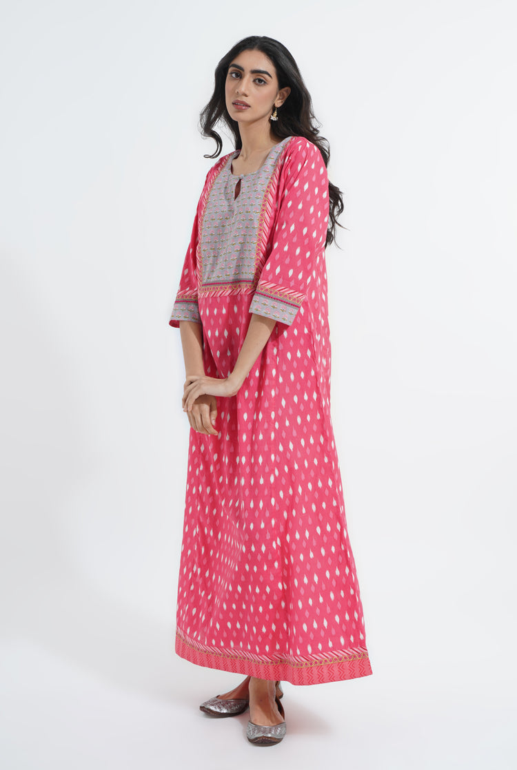 Yoke Caftan Peach White Grey (6870139076655)