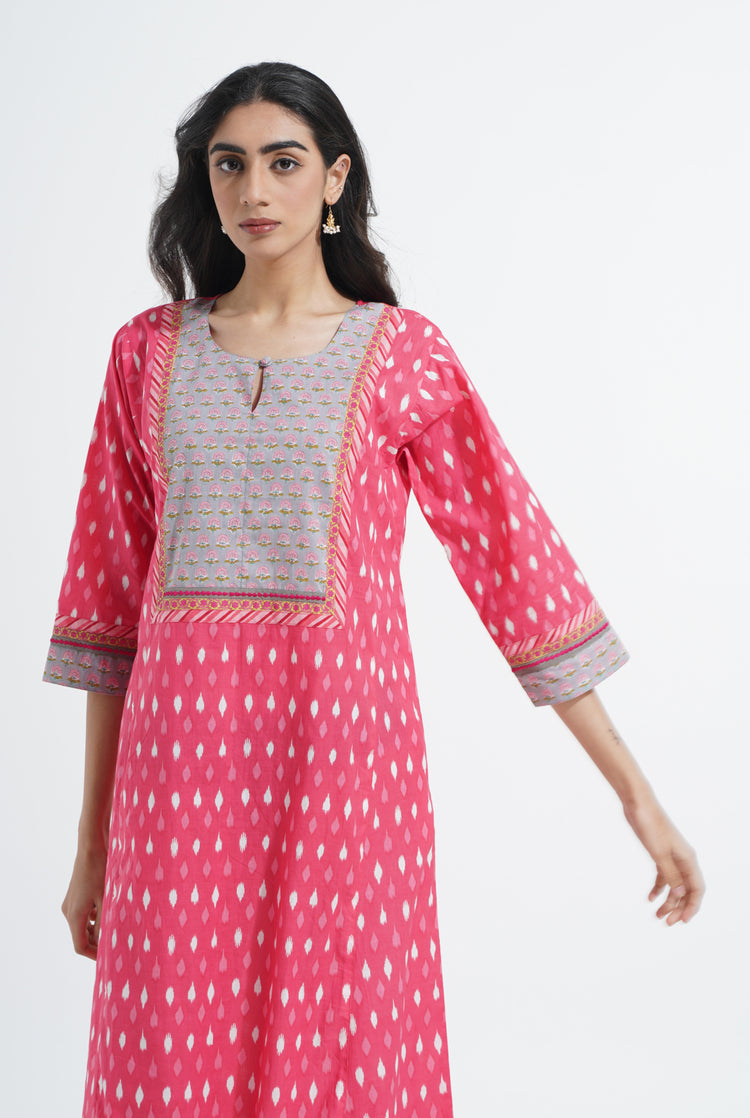 Yoke Caftan Peach White Grey (6870139076655)