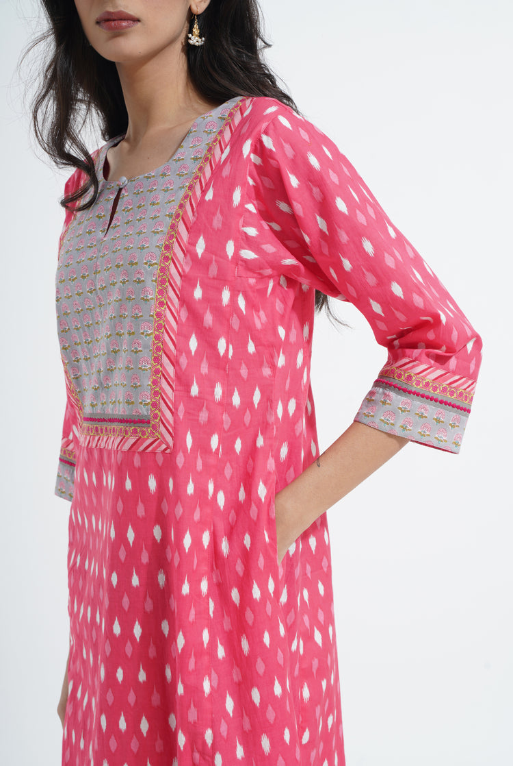 Yoke Caftan Peach White Grey (6870139076655)