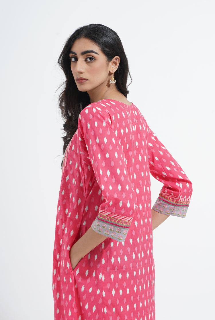 Yoke Caftan Peach White Grey (6870139076655)