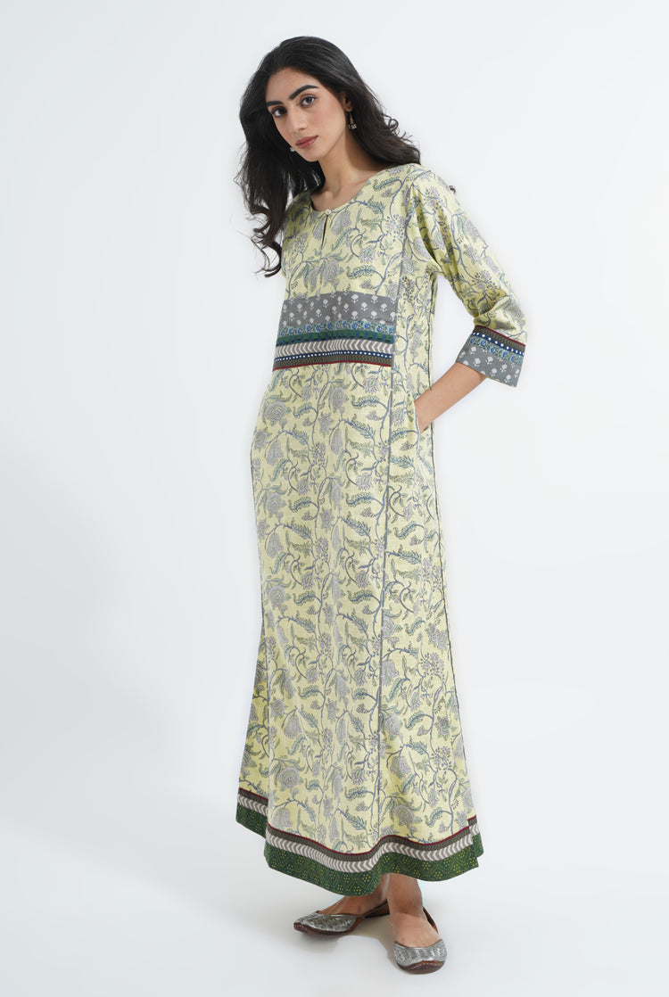 Yoke Caftan Lemon Green (6870138912815)