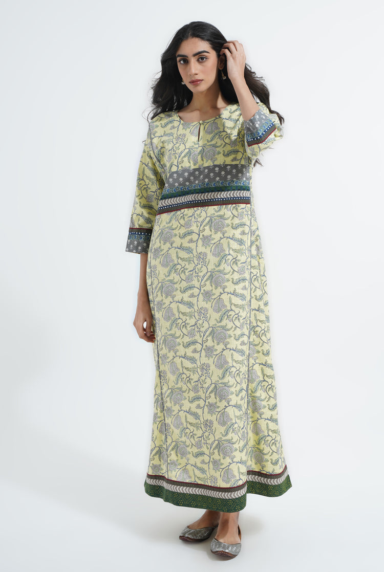 Yoke Caftan Lemon Green (6870138912815)