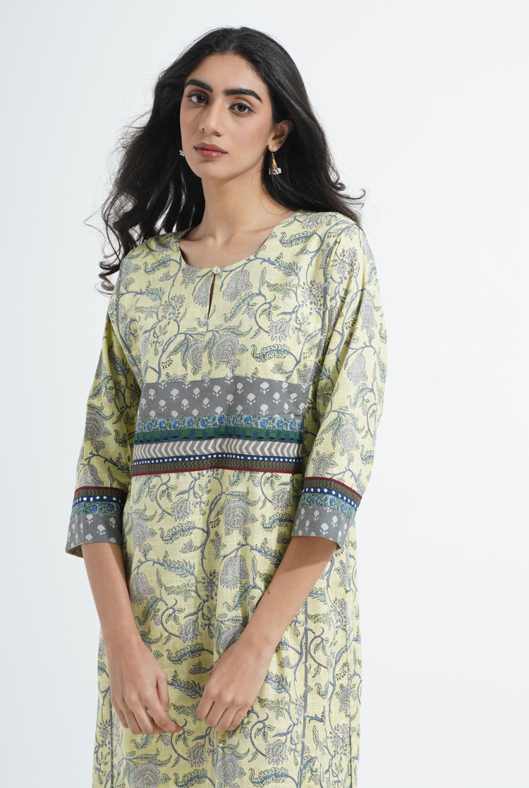 Yoke Caftan Lemon Green (6870138912815)