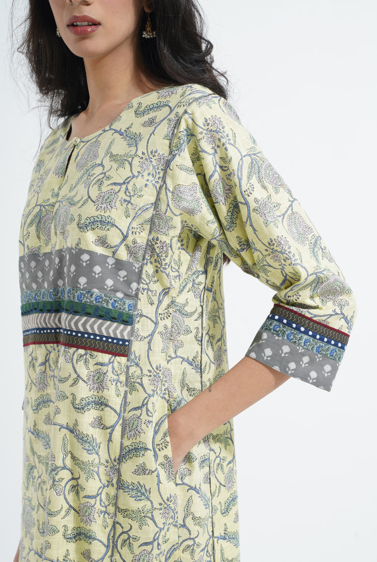 Yoke Caftan Lemon Green (6870138912815)