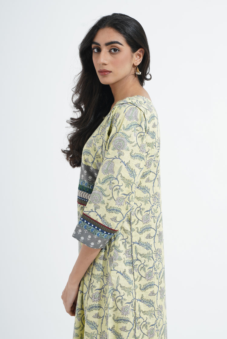Yoke Caftan Lemon Green (6870138912815)