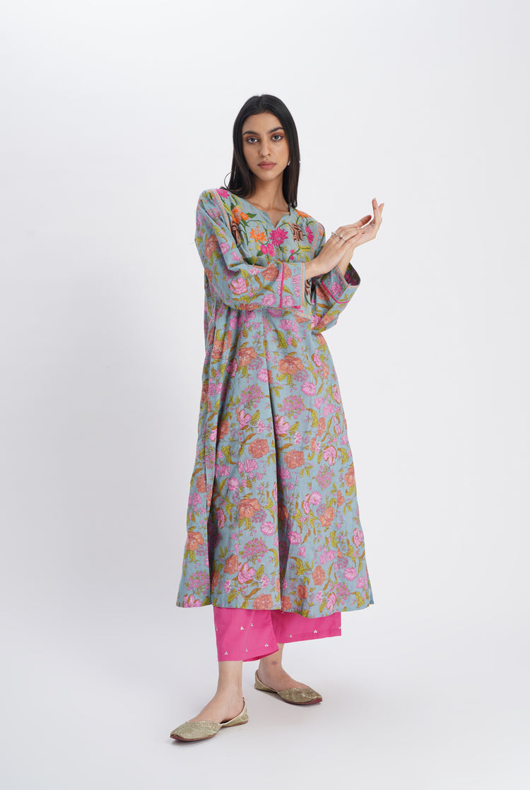 Adah Kurta Steel Blue (8017879892267)