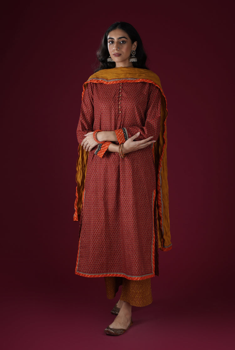 Vanya Kurta Maroon (6767587426351)
