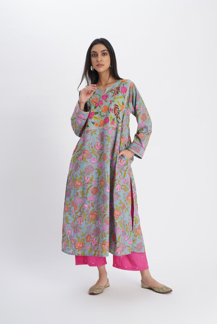 Adah Kurta Steel Blue (8017879892267)
