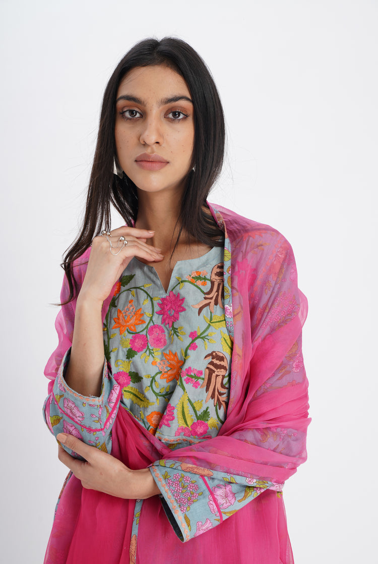 Adah Kurta Steel Blue (8017879892267)