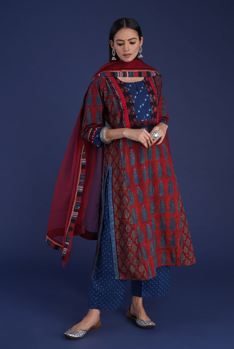 Rozana Chiffon Dupatta Maroon (6872527175727)