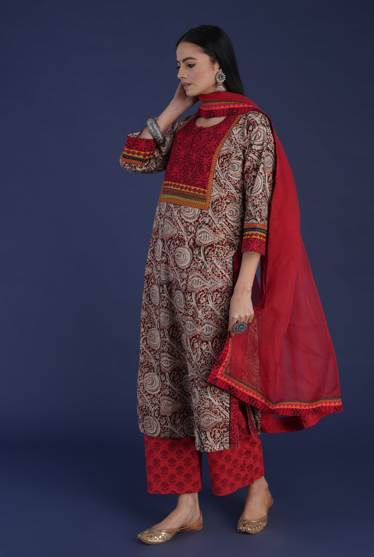 Rozana Chiffon Dupatta Maroon Red (6872509120559)