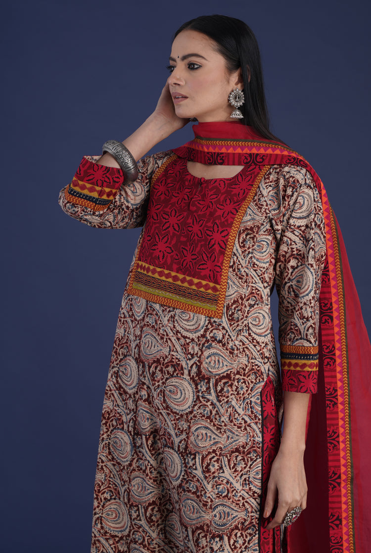 Rozana Chiffon Dupatta Maroon Red (6872509120559)
