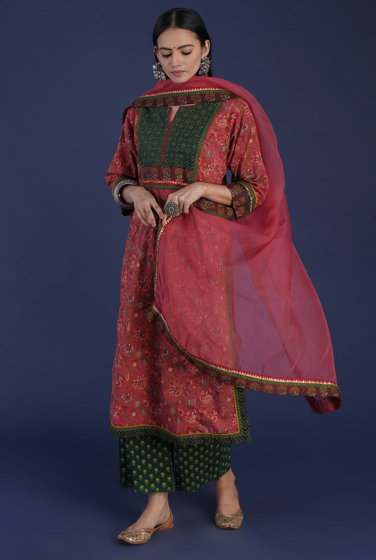 Rozana Chiffon Dupatta Peach Red (6870141403183)