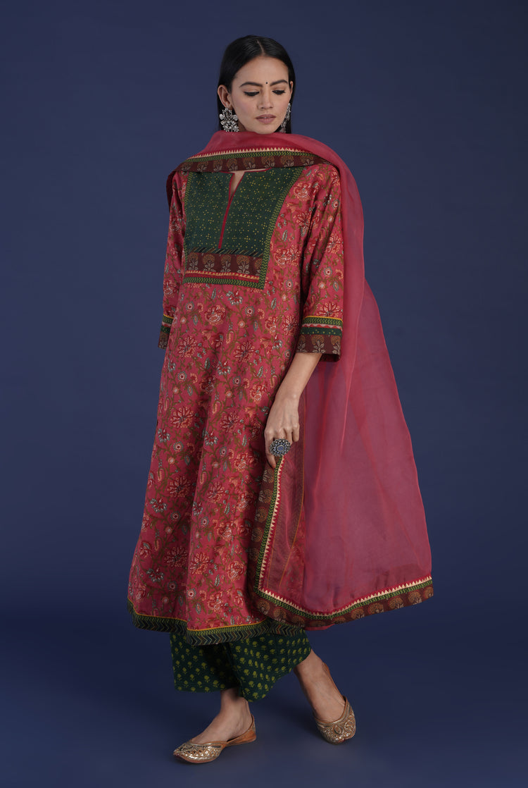 Rozana Chiffon Dupatta Peach Red (6870141403183)