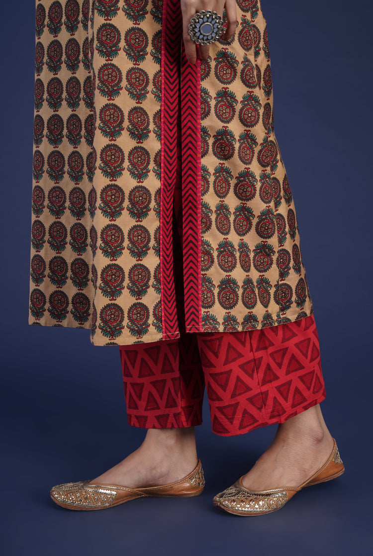 Rozana Pant Printed Maroon (6870140715055)