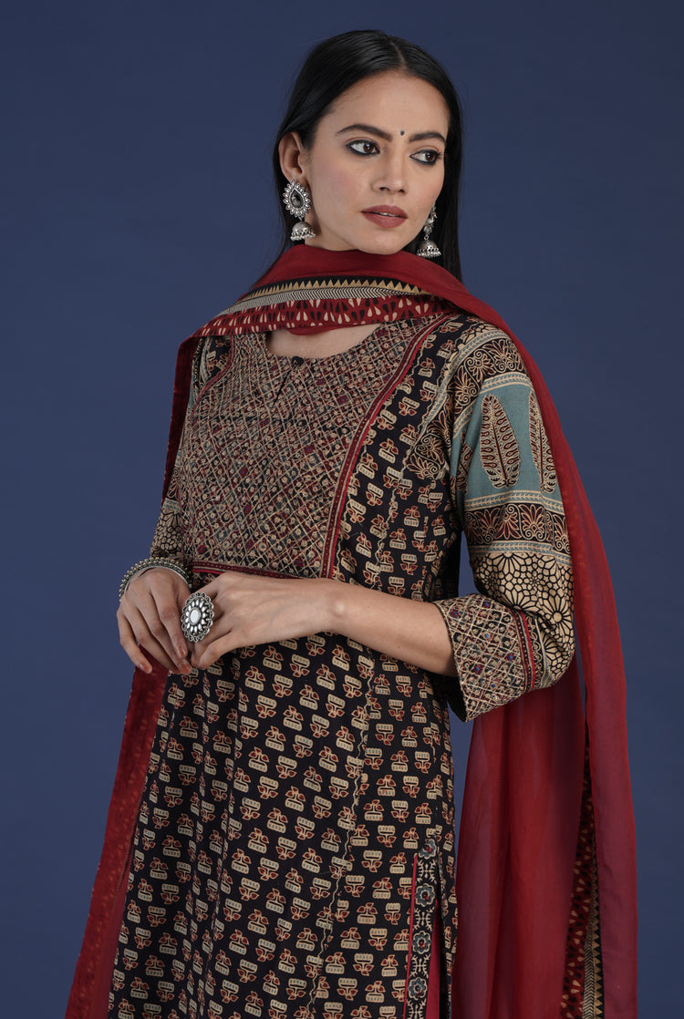 Rozana Chiffon Dupatta Maroon (6872522620975)