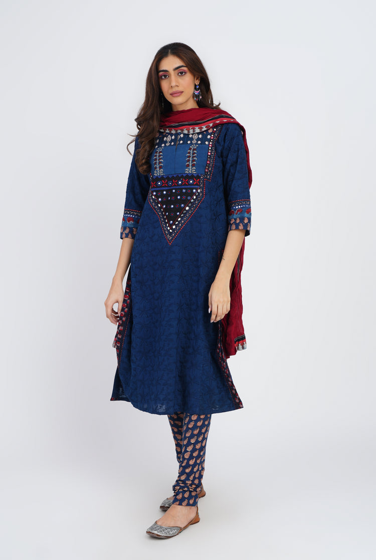 Rozana Cotton Dupatta Maroon (7087168782383)
