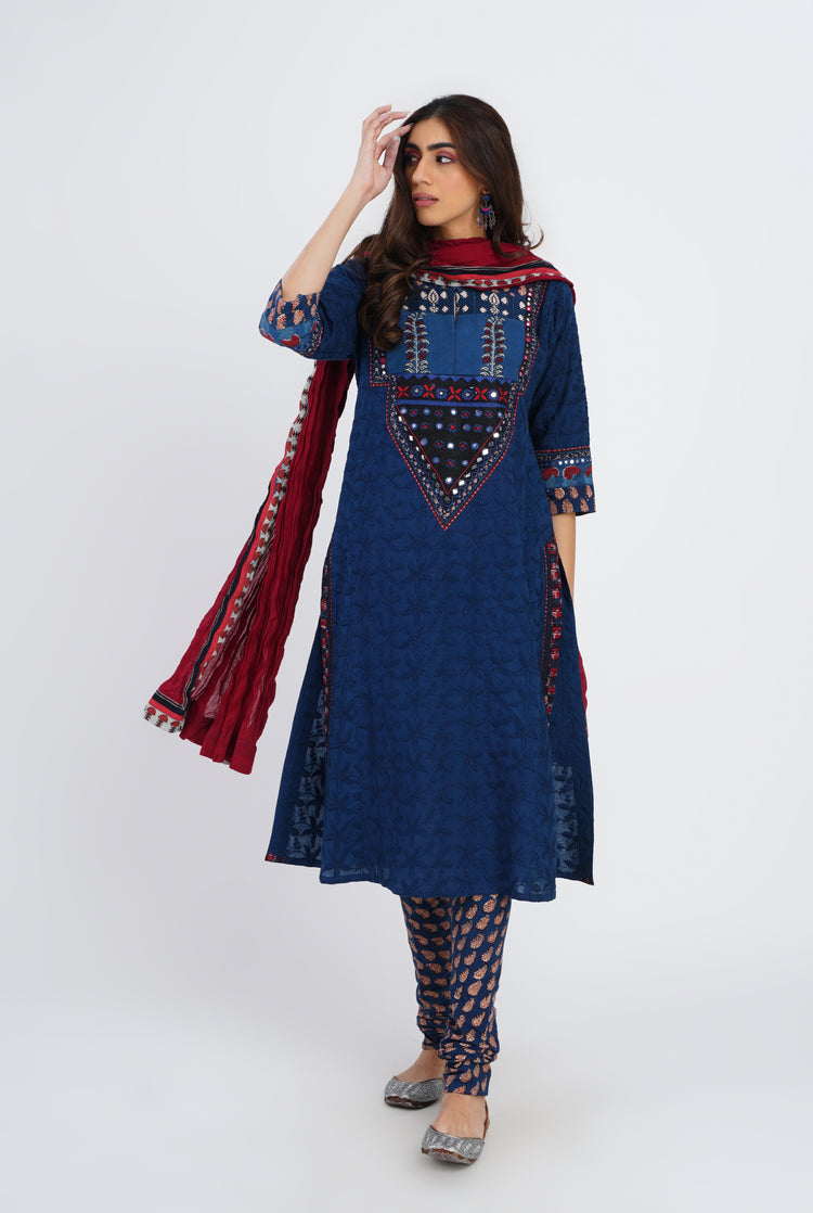 Rozana Cotton Dupatta Maroon (7087168782383)