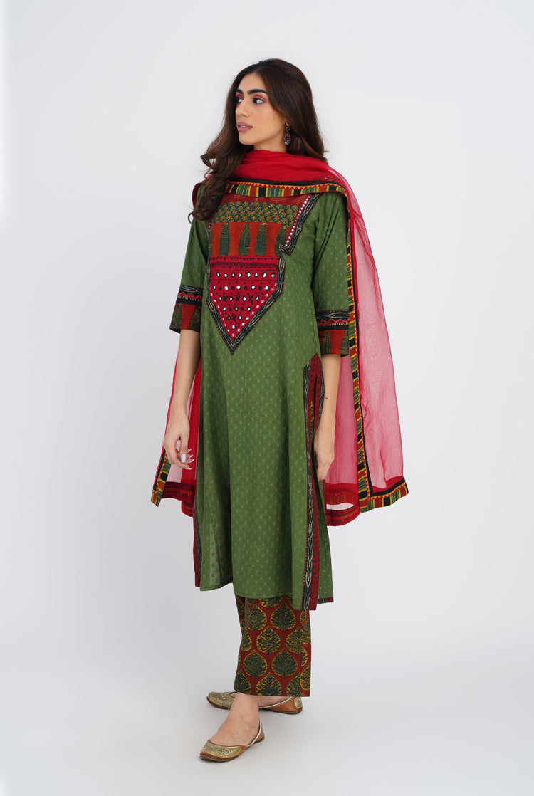 Rozana Pant Maroon Green (7086906867759)
