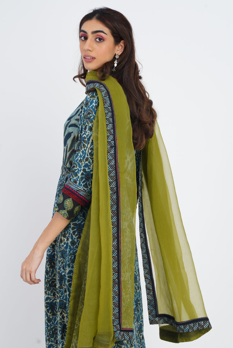 Rozana Chiffon Dupatta Green (7087177891887)