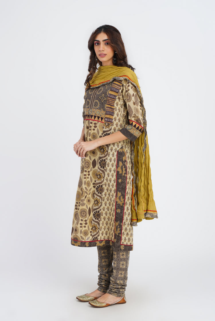 Rozana Cotton Dupatta Ochre Yellow (7087167078447)