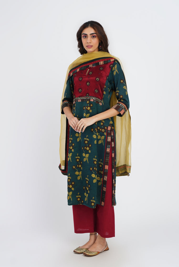 Rozana Chiffon Dupatta Ochre Yellow (7087174484015)