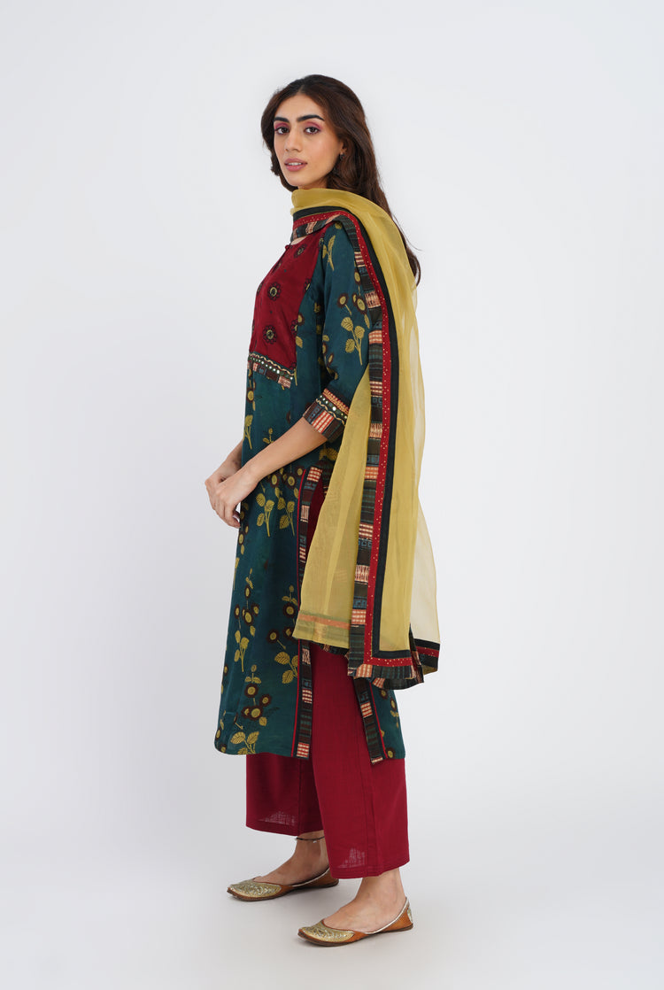 Rozana Chiffon Dupatta Ochre Yellow (7087174484015)