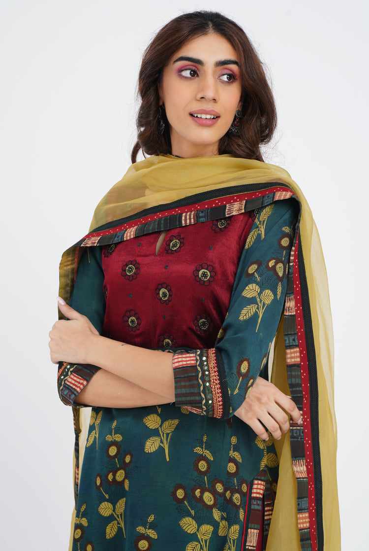 Rozana Chiffon Dupatta Ochre Yellow (7087174484015)