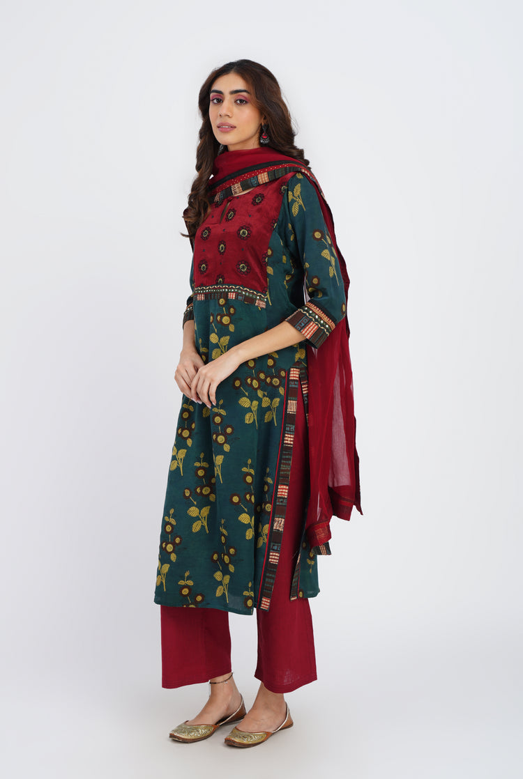 Rozana Chiffon Dupatta Maroon (7087175696431)