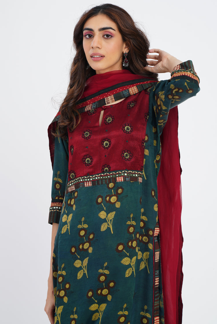 Rozana Chiffon Dupatta Maroon (7087175696431)