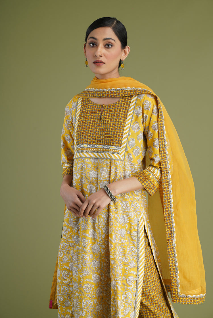 Elina Kurta Mustard White (6969165807663)