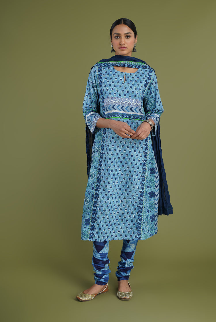 Rozana Printed Bottom Blue Indigo (6969252282415)