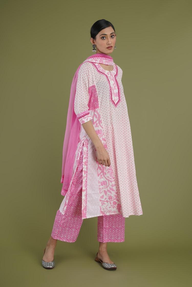 Choga Kurta White Pink (6969169281071)