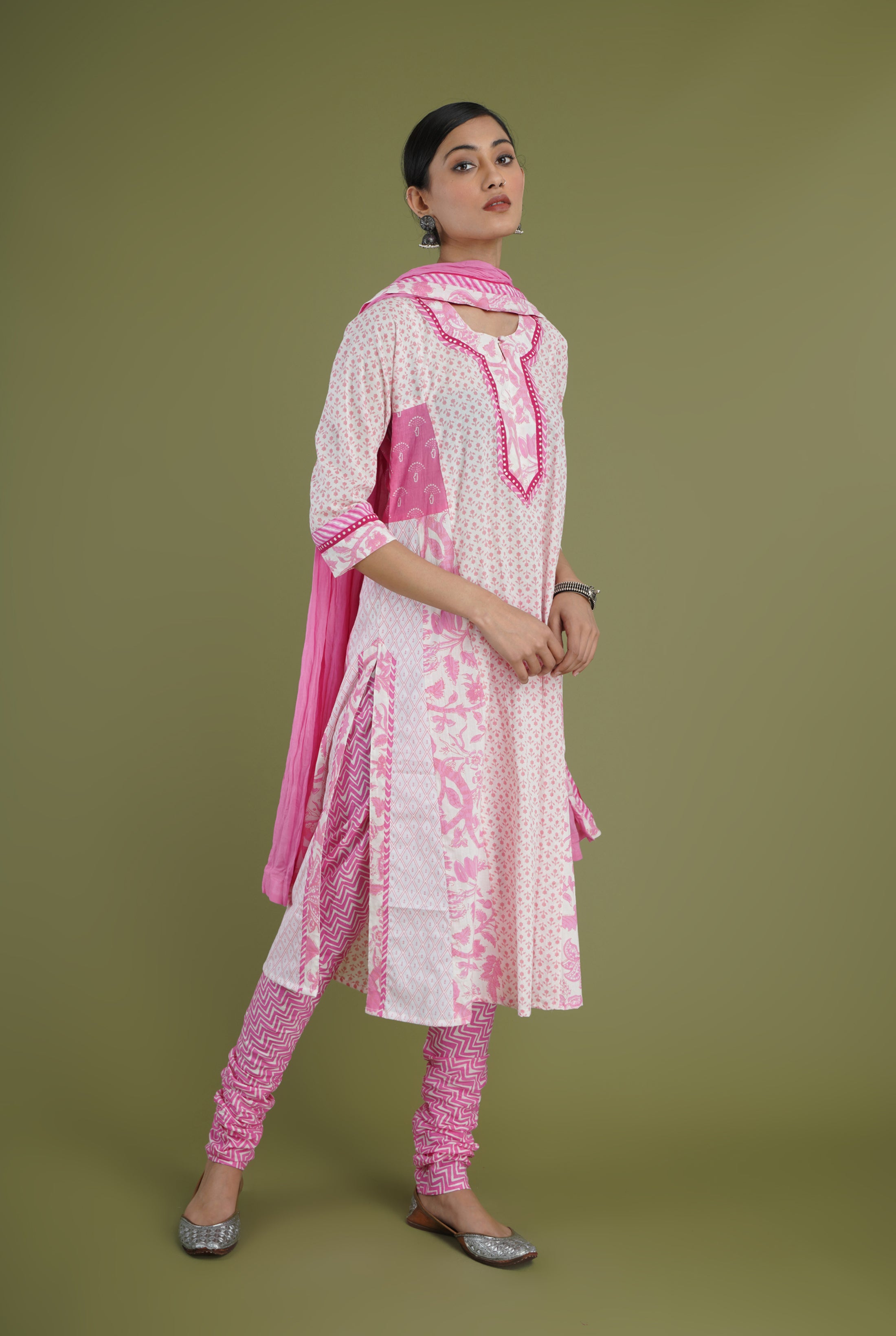 Rozana Cotton Dupatta Pink (6978078933039)