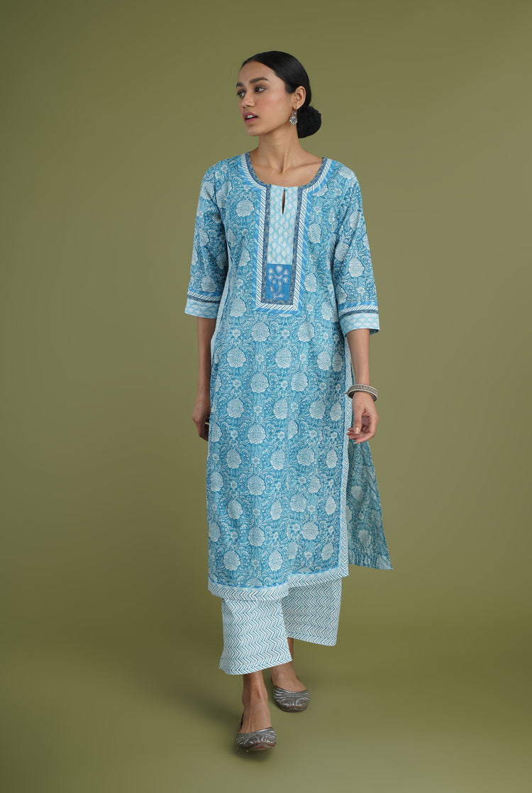 Anu Kurta Sky Blue White (6969170952239)