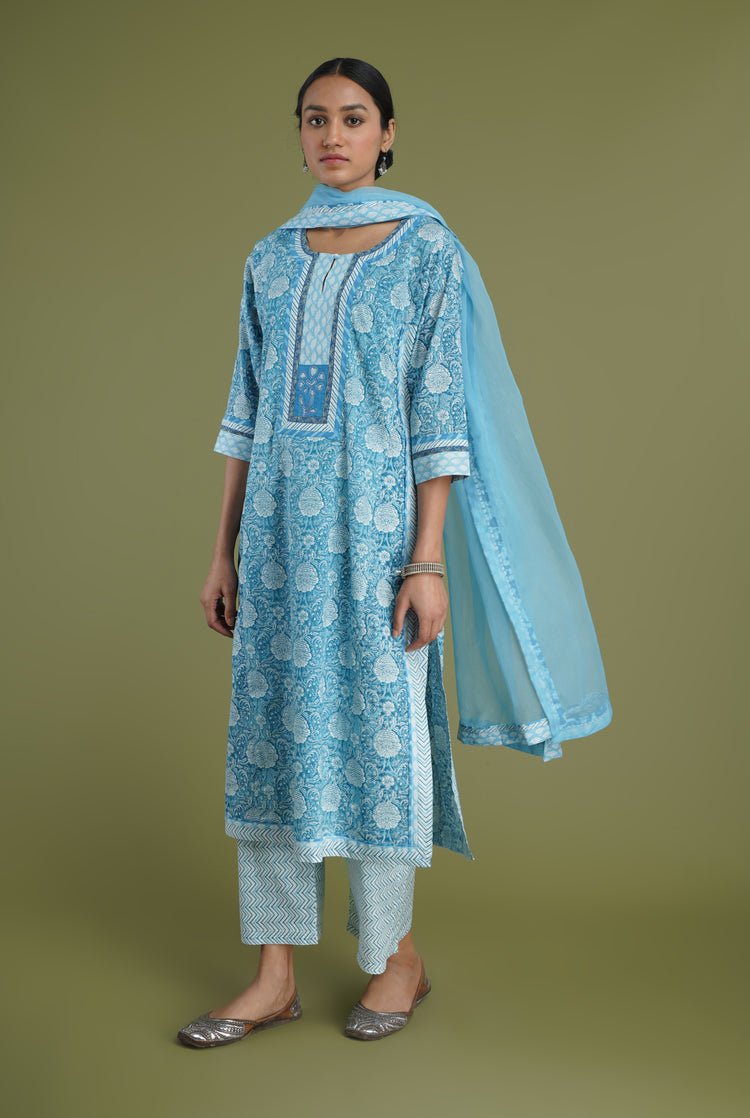 Anu Kurta Sky Blue White (6969170952239)