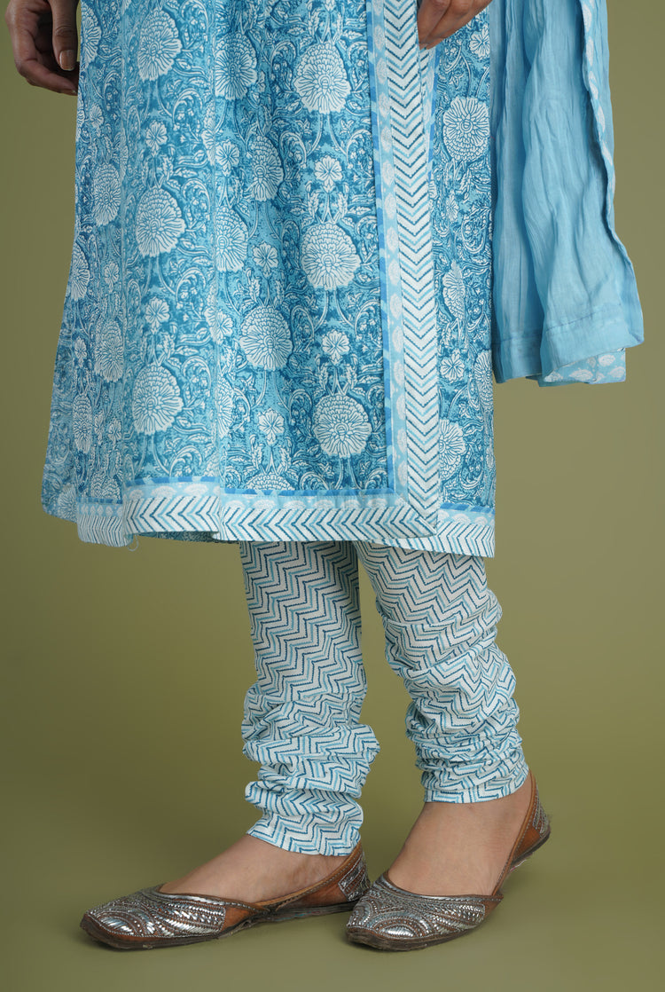 Rozana Printed Bottom Blue And White (6969259261999)