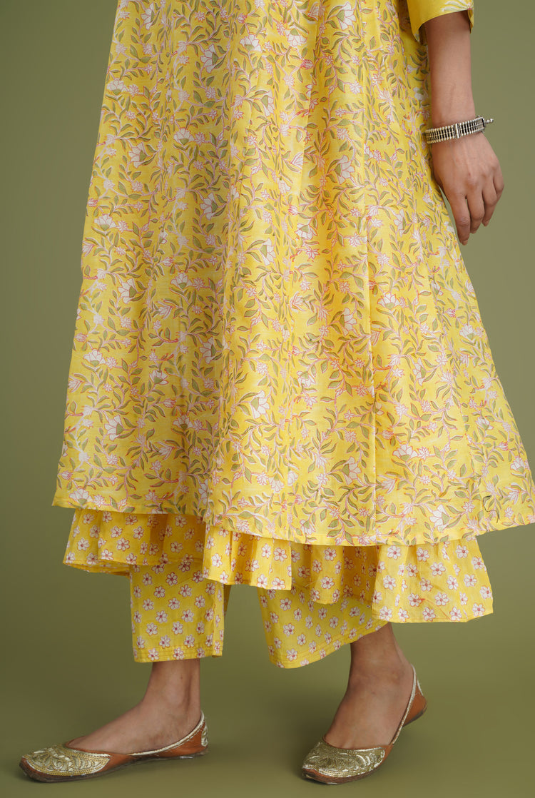 Rozana Printed Pant Yellow (6969349079087)