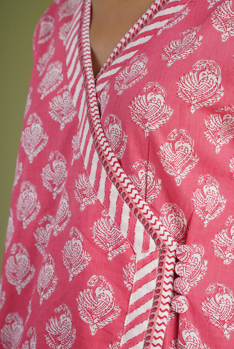 Angrakha Kurta Pink White (6906582433839)