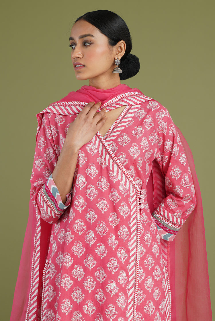 Angrakha Kurta Pink White (6906582433839)