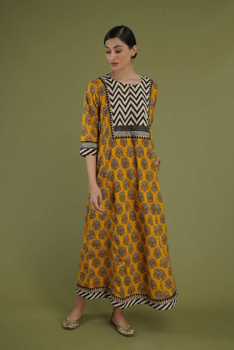 Yoke Caftan Yellow White Black (6906580926511)