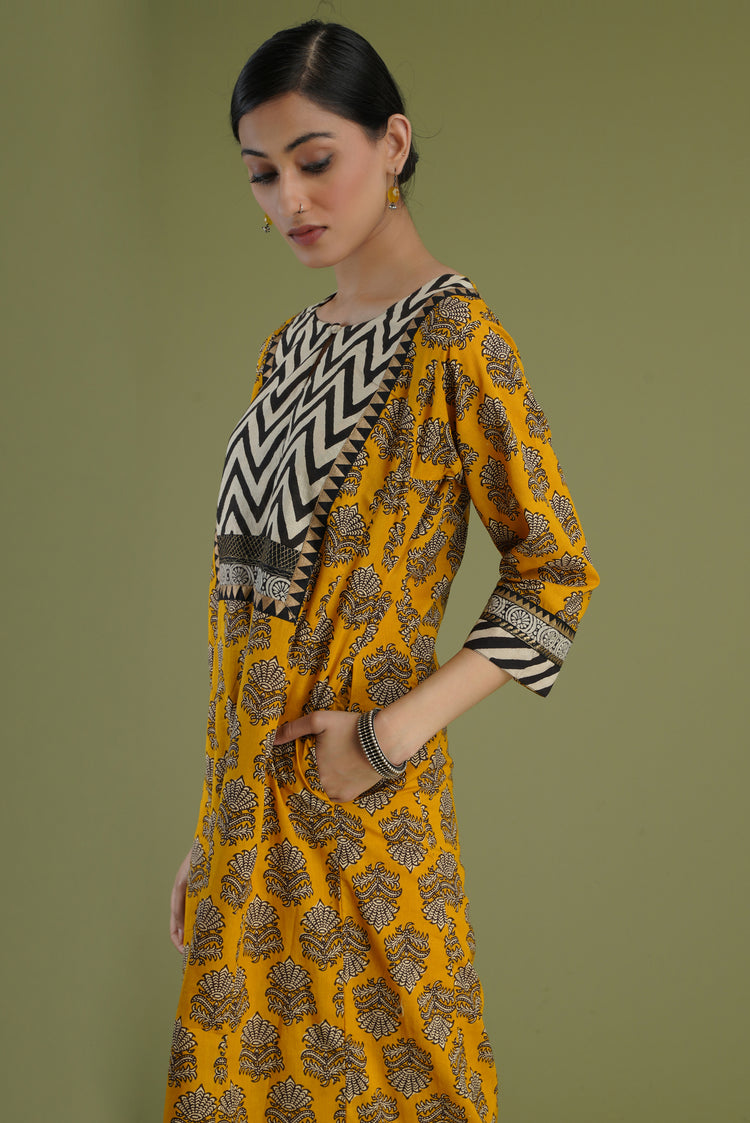 Yoke Caftan Yellow White Black (6906580926511)